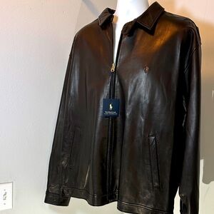 NWT Polo Ralph Lauren Leather Windbreaker XXL